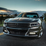 15-23 Dodge Charger Head Lights with White DRL Strip (Halogen)