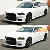 11-14 Dodge Charger Head Lights with Color Shift DRL Srip (Halogen) 