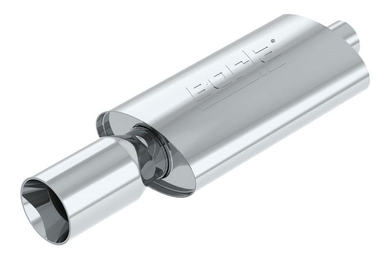 Borla Boomer Muffler Thumper Oval 2-1/4in In 4in Side Round Out