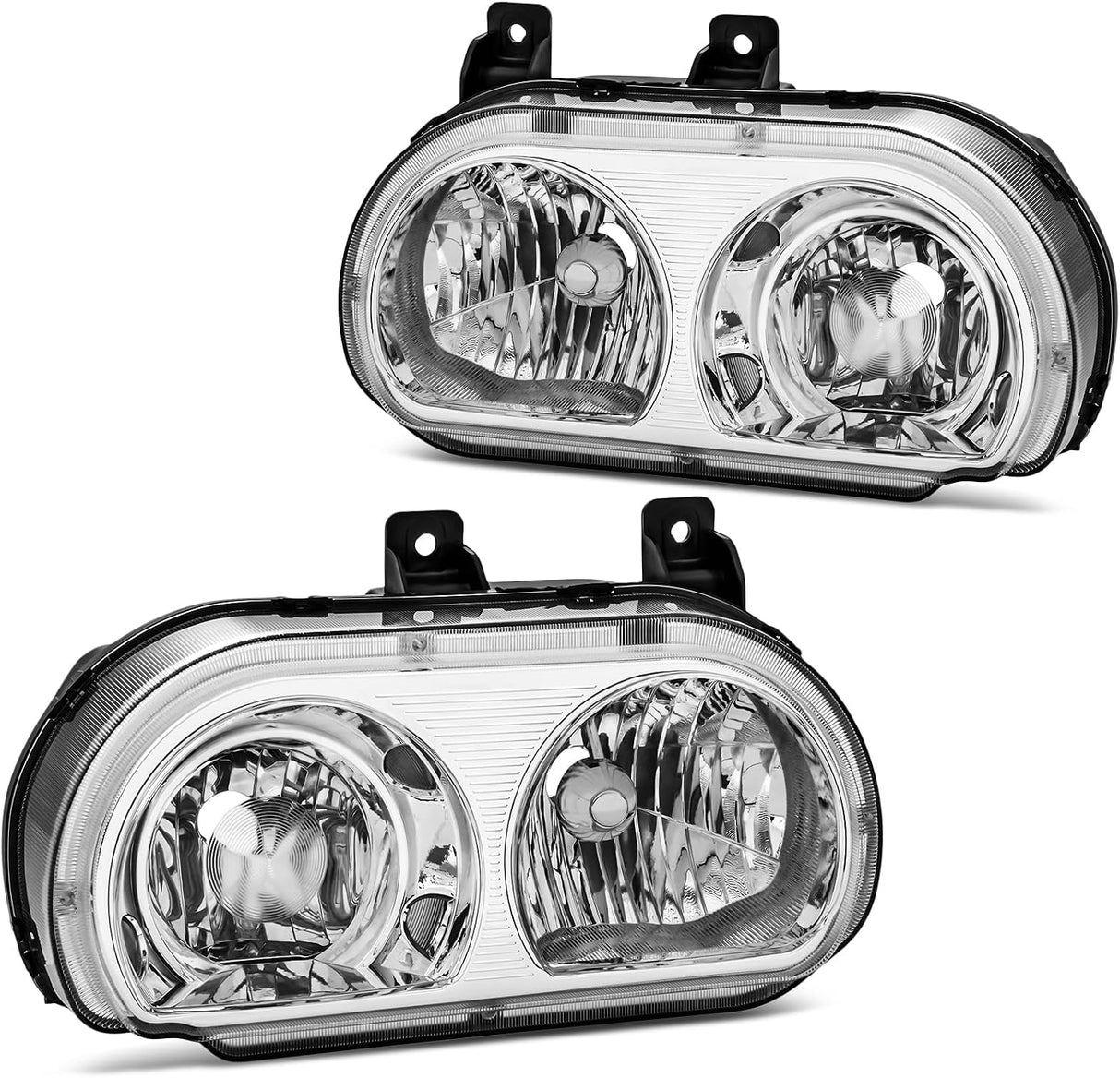 Kingman Speed® (08-14) Dodge Challenger Crystal Chrome Head Lights (Halogen)