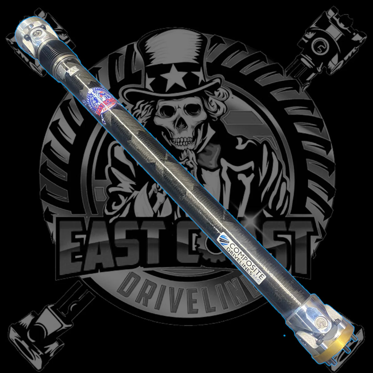 East Coast Driveline® BMW E36 Custom Length 3” Carbon Fiber Slip Shaft (3.25”OD) with Toyota Supra MK4 Manual 6-Speed Transmission & BMW E36 Rear Differential 6 Bolt CV