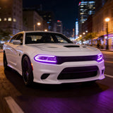 15-23 Dodge Charger Head Lights with MultiColor DRL Strip (Halogen)