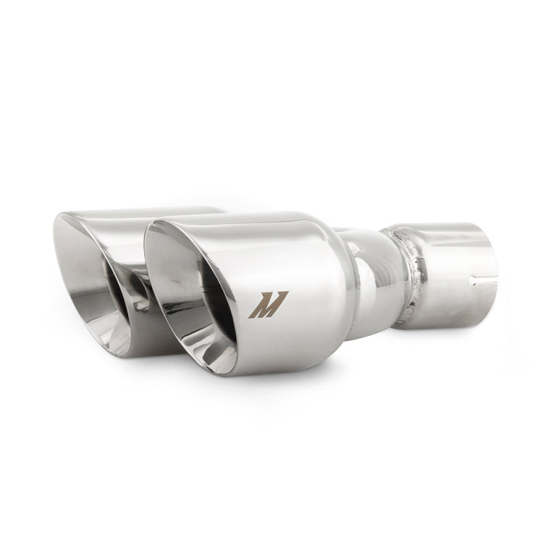 Mishimoto Dual Offset Tips 2.5in Inlet 3in Outlet Slash Cut