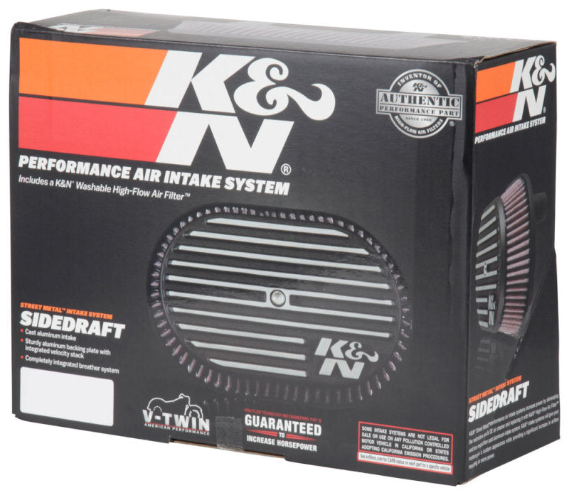 K&N Street Metal Intake System for 02-06 Harley-Davidson Road King F/I 88cl Side Draft Dyna/Softail
