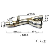 (06-19) Yamaha YZF-R6 R600 304SS 3" Catless Y-Pipe Kit