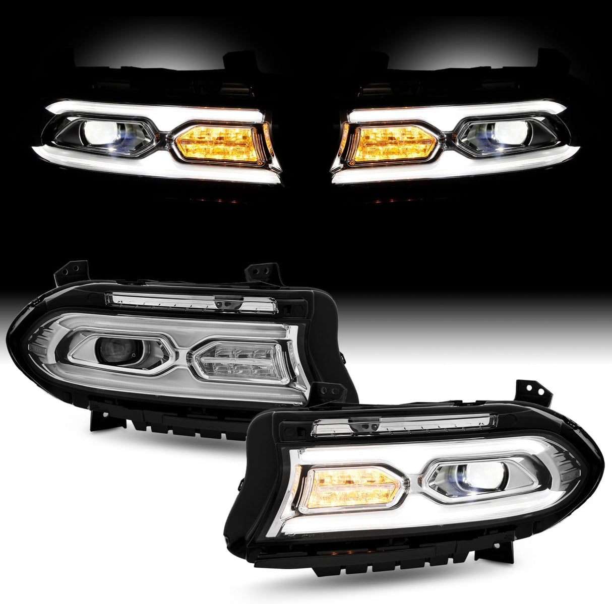 15-23 Dodge Charger Head Lights Full LED DRL Turn Signals Halogen