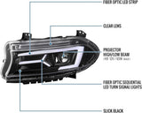 Kingman Speed® (15-23) Dodge Charger Projector Head Lights with LED Sequential Turn Signals (Halogen)