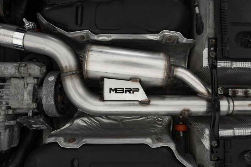 MBRP 17-19 VW Golf SportWagen/Alltrack 1.8T T304SS 3in Cat-Back 2.5in Dual Split Rear w/ CF Tips