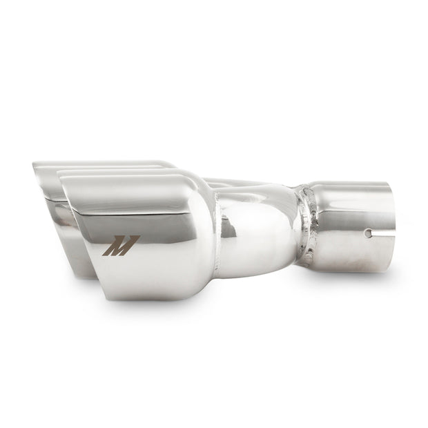 Mishimoto Dual Offset Tips 2.5in Inlet 3in Outlet Slash Cut