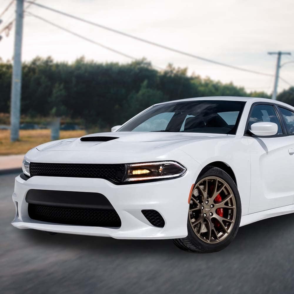 Kingman Speed® (15-23) Dodge Charger Head Lights with DRL Strip (Halogen)