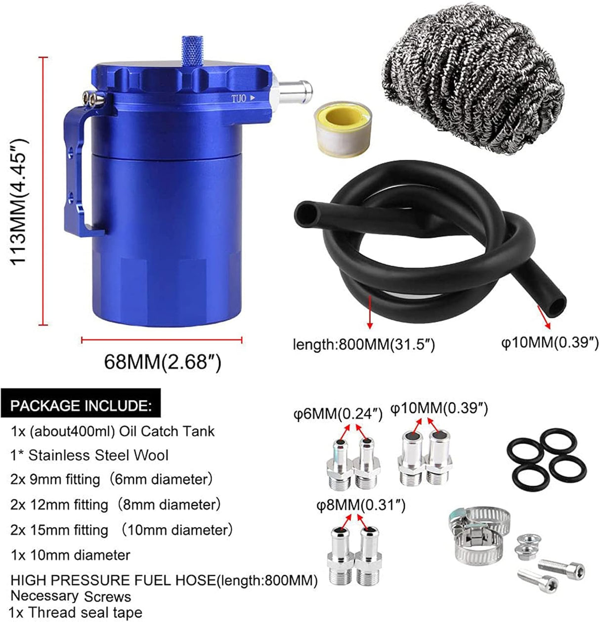 Kingman Speed® 350ml Baffled Oil Can with Upgraded Braided Hose

