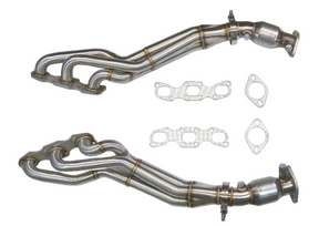 PLM® (03-12) 350Z/G35/FX35/M35 VQ35DE 1.8" x 2.5" 304SS Long Tube Headers with Catted Mid-Pipes