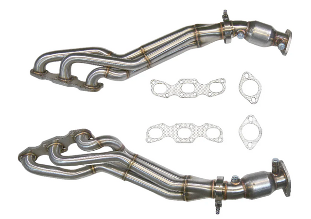 PLM® (03-12) 350Z/G35/FX35/M35 VQ35DE 1.8" x 2.5" 304SS Long Tube Headers with Catted Mid-Pipes
