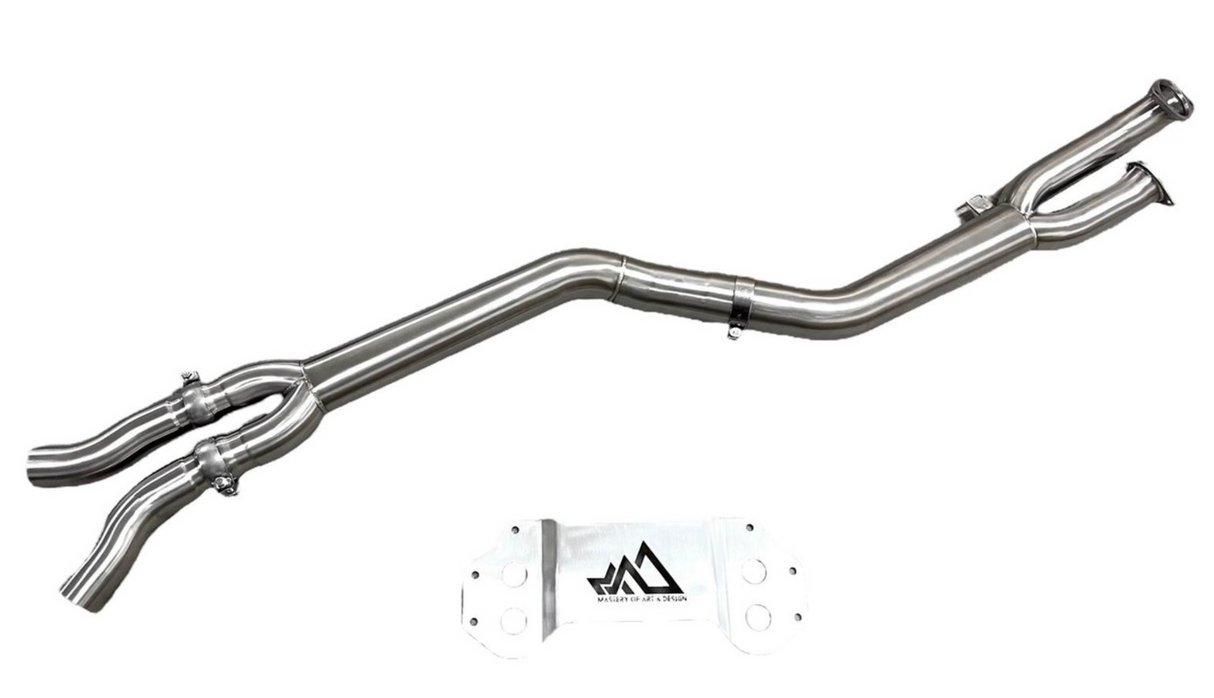 Mastery of Art & Design BMW M2C/M3/M4 S58B30 Single Catless Mid-Pipe with Brace