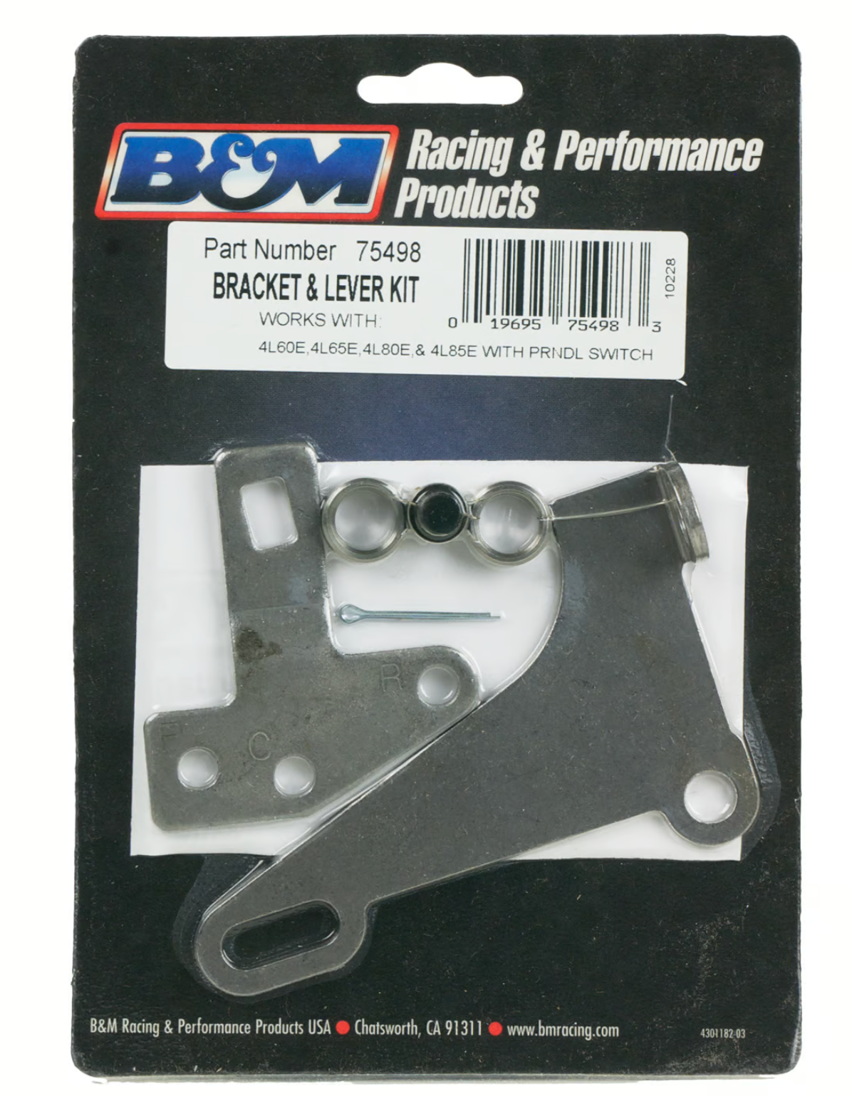 B&M® #75498 GM Front Cable Exit Brakcet & Shifter Lever Kit
