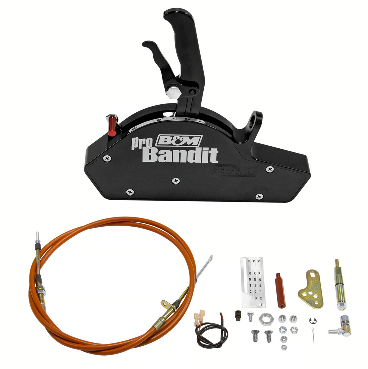 B&M® #81112 GM 2/3/4-Speed Automatic Gated Shifter with Stealth Pro Race Bandit Handle