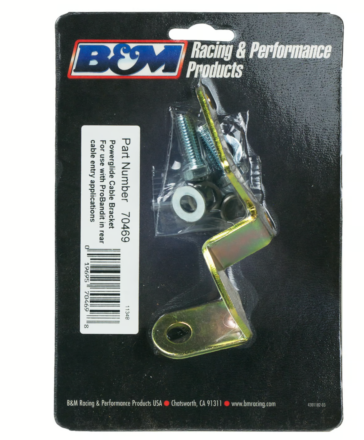 BM® #70469 (62-73) GM Powerglide Automatic Rear Exit Cable Bracket Kit