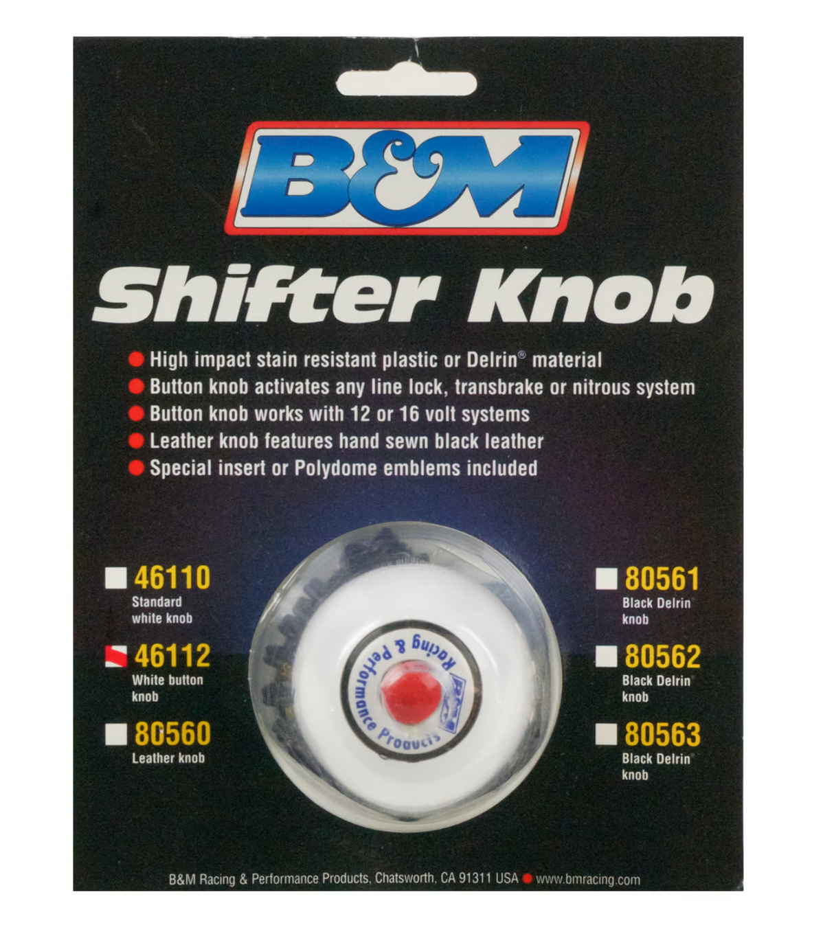 BM® #46112 Shift Knob with Momentary Switch