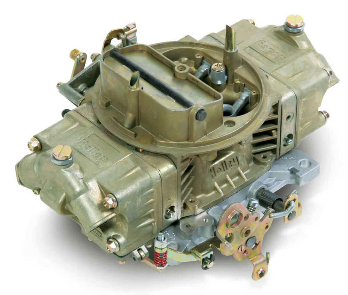 Holley® #0-4779C Double Pumper 4-Barrell Carburetor (750 CFM - 4150 - Mechanical Secondaries - Gold Dichromate - Gasoline)