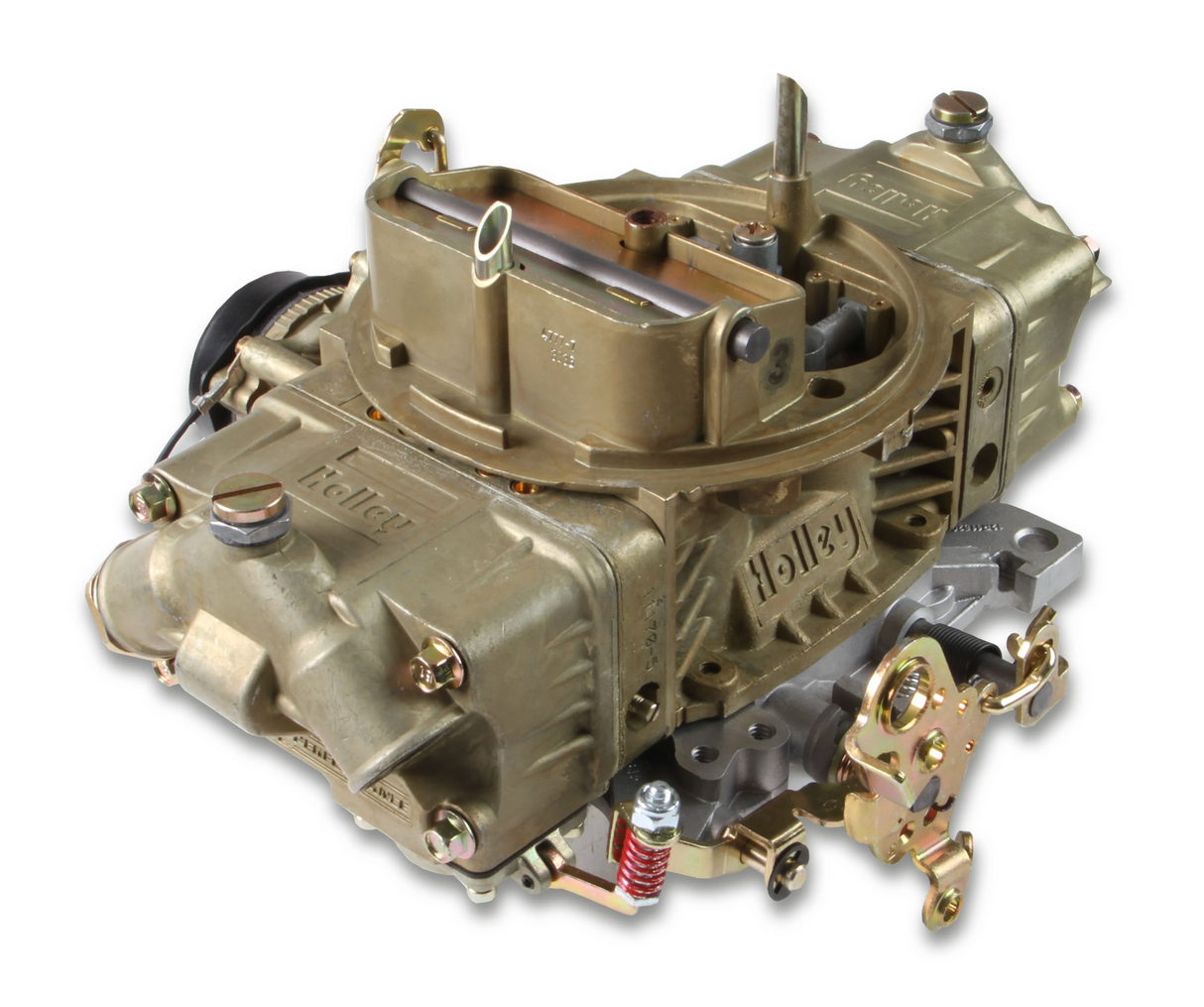 Holley® #0-4777CE Classic Double Pumper 4-Barrell Carburetor (650 CFM - 4150 - Mechanical Secondaries - Gold Dichromate - Gasoline)