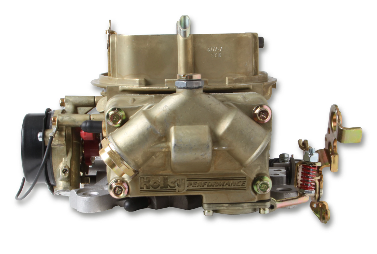 Holley® #0-4777CE Classic Double Pumper 4-Barrell Carburetor (650 CFM - 4150 - Mechanical Secondaries - Gold Dichromate - Gasoline)