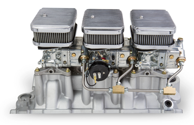 Holley® #300-522SA Tri-Power 3x2 SBC Intake and Carburetor Kit (350 CFM - 2300 - Shiny - Gasoline)