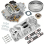 Holley® #VK060055 Street Avenger Carburetor and SBC Intake Manifold Combo (670 CFM - 4150 - Vacuum Secondaries - Shiny - Gasoline)