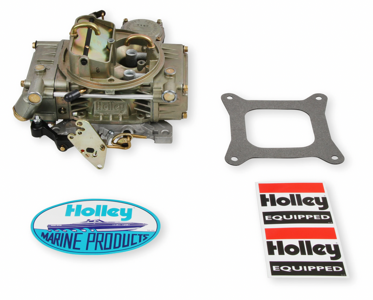 Holley® #0-80319-2 Marine Carburetor (600 CFM - 4160 - Vacuum Secondaries - Gold Dichromate - Gasoline)