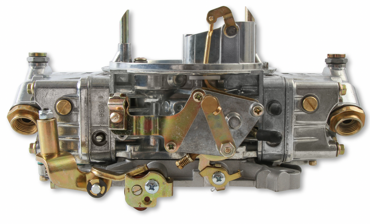 Holley® #0-80573S Supercharger Double Pumper Carburetor - Draw-Thru (750 CFM - 4150 - Mechanical Secondaries - Shiny - Gasoline)