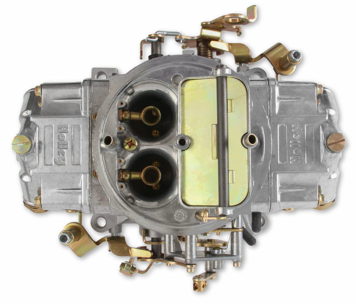 Holley® #0-80573S Supercharger Double Pumper Carburetor - Draw-Thru (750 CFM - 4150 - Mechanical Secondaries - Shiny - Gasoline)