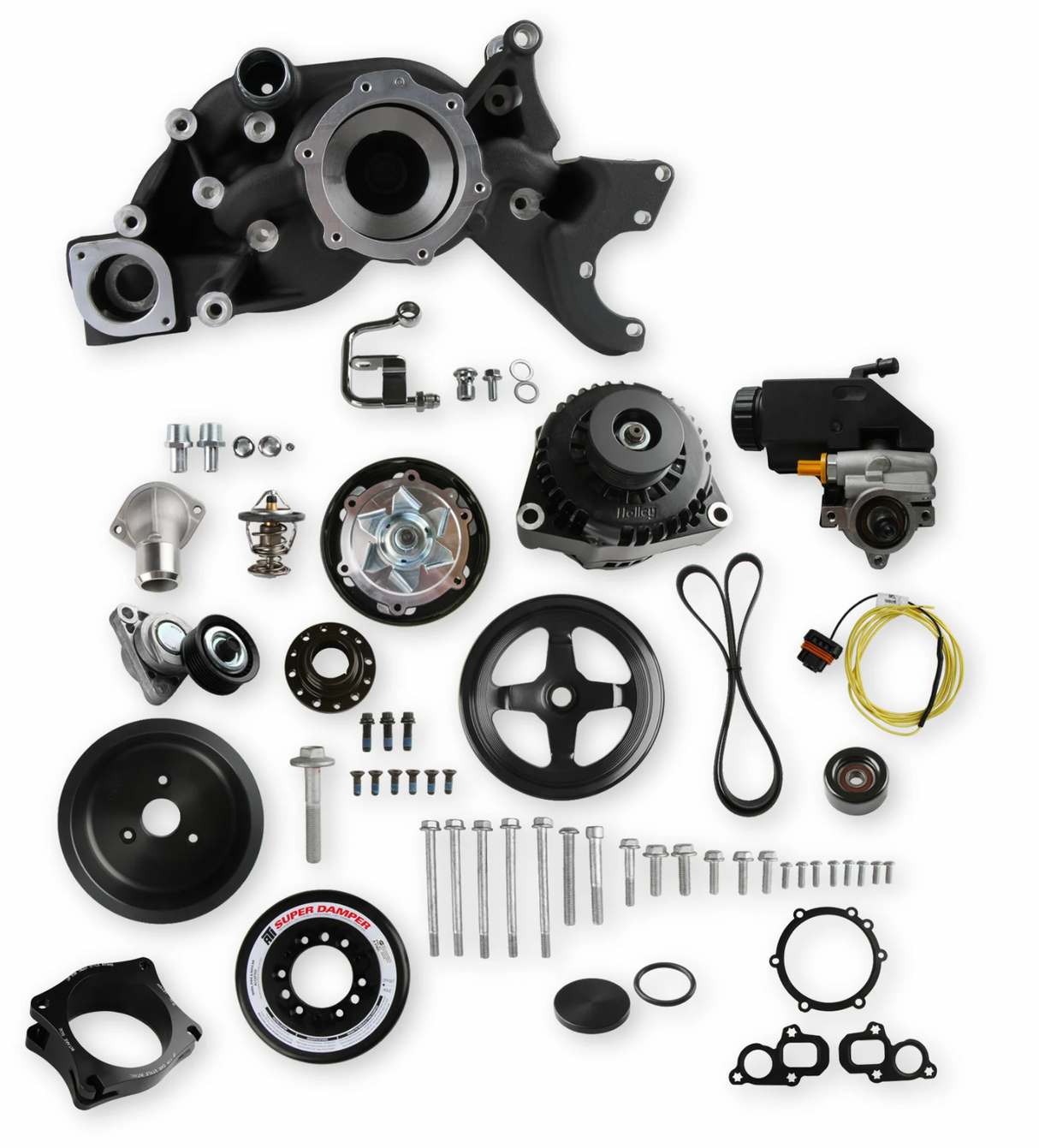 Holley® #20-201BK Camaro/Corvette GEN V LT1 Black Mid-Mount Racing Drive System