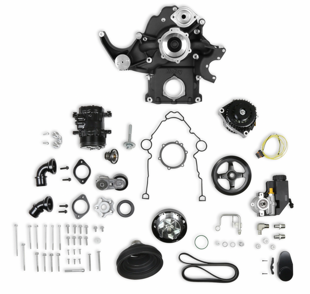 Holley® #20-290BK (03-08) GEN III HEMI NON-VVT Premium Black Mid-Mount Complete Drive System with Cast Damper