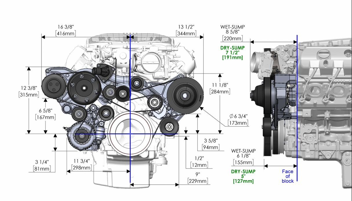 Holley® #20-221BK GM GEN V LT4 Dry Sump Mid-Mount Complete Drive System