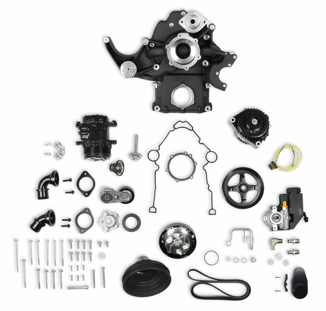Holley® #20-291BK (09-23) GEN III HEMI VVT Black Mid-Mount Complete Drive System with Cast Damper