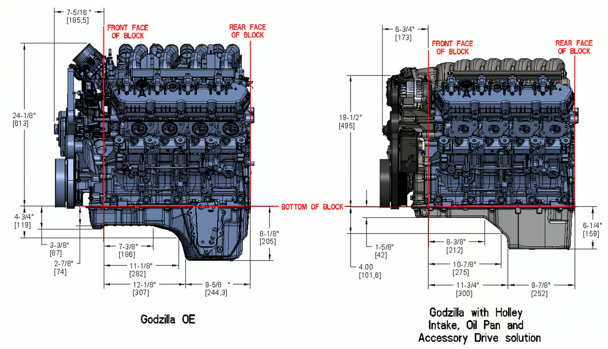 Holley® #20-340 Ford Godzilla 7.3L High-Mount Drive System with Holley Swap Oil Pan and Pump