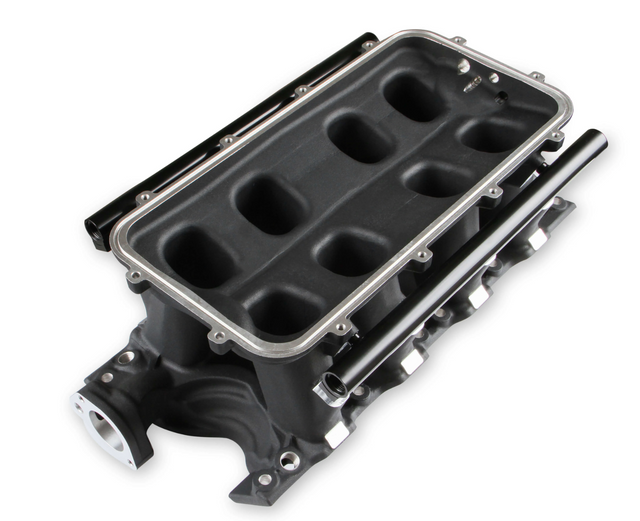 Holley® #300-306BK 8.2" SBF Ford Hi-Ram Intake Manifold with 95mm 1986-95 Ford 5.0 Throttle Body Flange Side Mount Top