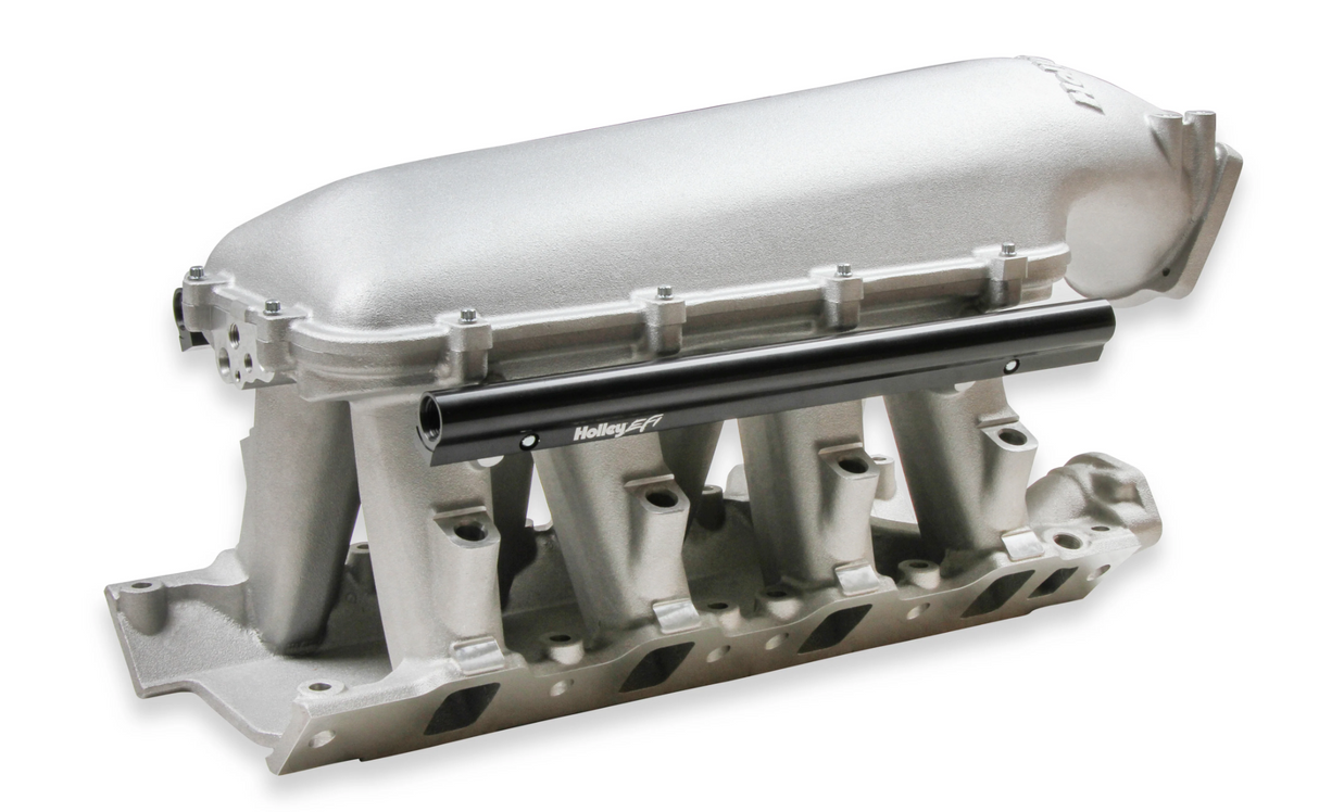 Holley® #300-306BK 8.2" SBF Ford Hi-Ram Intake Manifold with 95mm 1986-95 Ford 5.0 Throttle Body Flange Side Mount Top