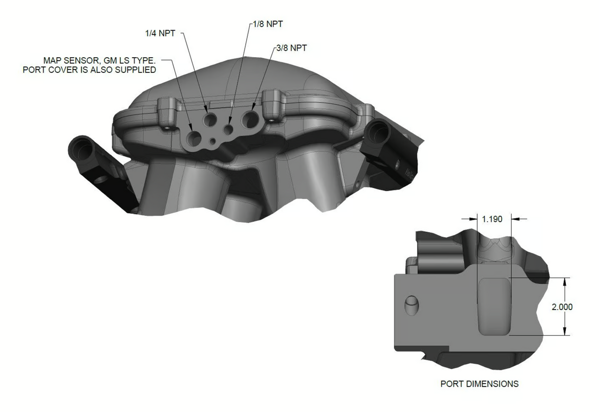 Holley® #300-306BK 8.2" SBF Ford Hi-Ram Intake Manifold with 95mm 1986-95 Ford 5.0 Throttle Body Flange Side Mount Top