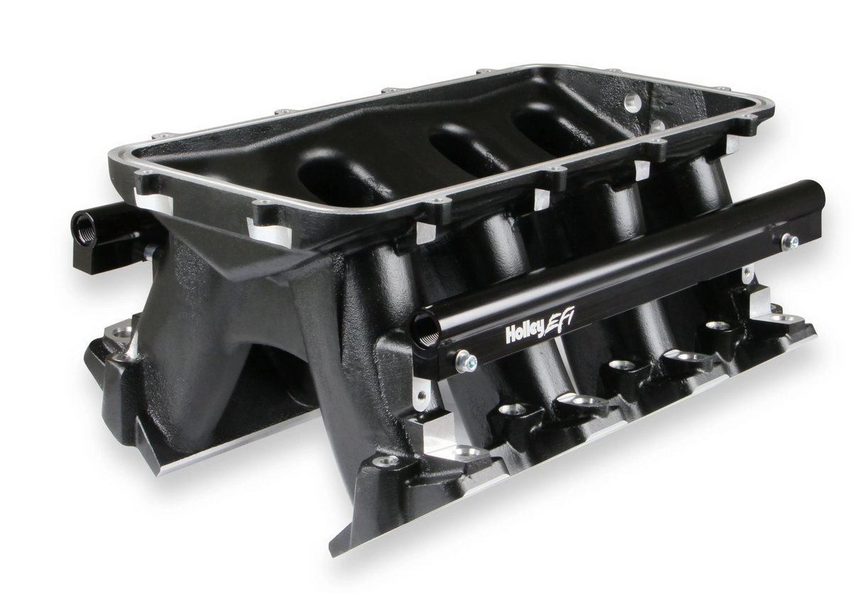 Holley® #300-123BK GM LS1/LS2/LS6 Black Cathedral Port EFI Intake Manifold for 105MM LS Throttle Body
