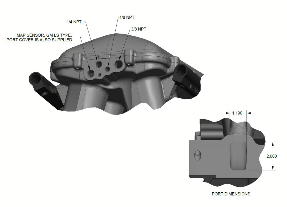 Holley® #300-272 8.2" SBF Ford Hi-Ram Intake Manifold with 95mm LS Throttle Body Flange Top