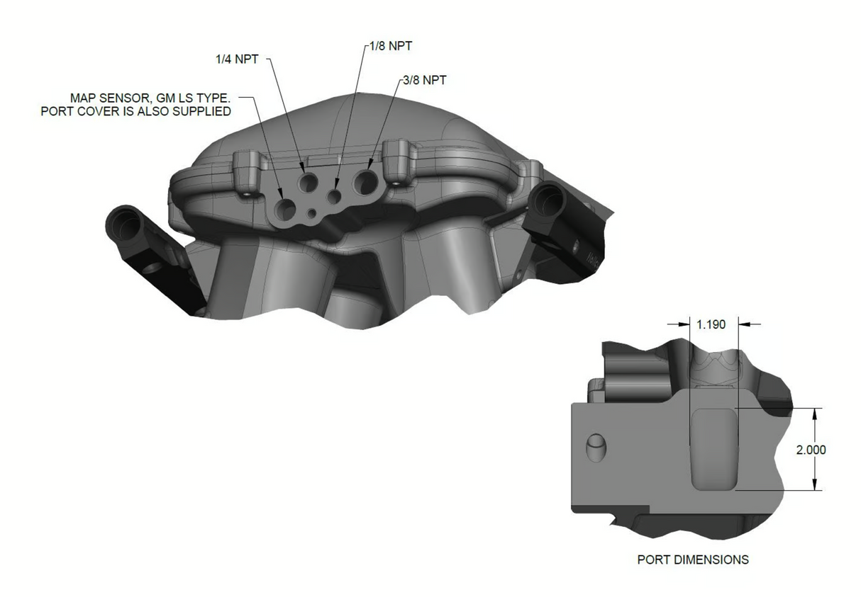 Holley® #300-272BK 8.2" SBF Ford Hi-Ram Intake Manifold with 95mm LS Throttle Body Flange Top