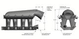 Holley® #300-308 8.2" SBF Ford Hi-Ram Intake Manifold with 105mm 1986-95 Ford 5.0 Throttle Body Flange Side Mount Top