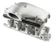 Holley® #300-309 Ford 351 Windsor Hi-Ram Cast Intake Manifold with 95mm 1986-95 Ford 5.0 Throttle Body Flange Side Mount Top.