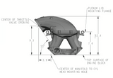 Holley® #300-309 Ford 351 Windsor Hi-Ram Cast Intake Manifold with 95mm 1986-95 Ford 5.0 Throttle Body Flange Side Mount Top.