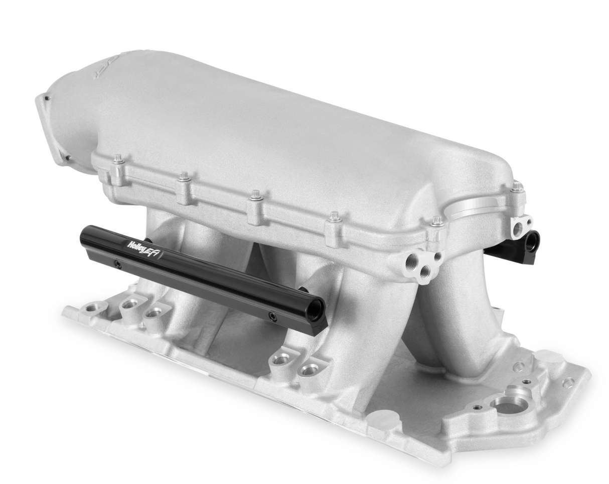 Holley® #300-950 Small Block Chevy Hi-Ram Intake Manifold with 105mm LS Throttle Body Flange Plenum Top