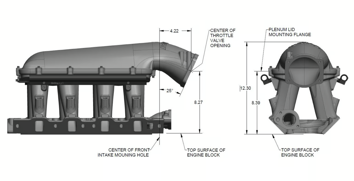 Holley® 300-274BK 8.2" SBF Ford Hi-Ram Intake Manifold Base