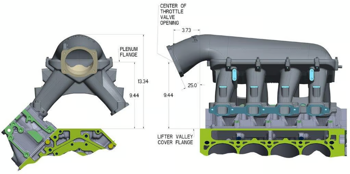 Holley® #300-143 GM GEN V LT1 Hi-Ram Intake Manifold for LS 92mm Throttle Bodies ((Longitudinal Mount without Port EFI Provisions)