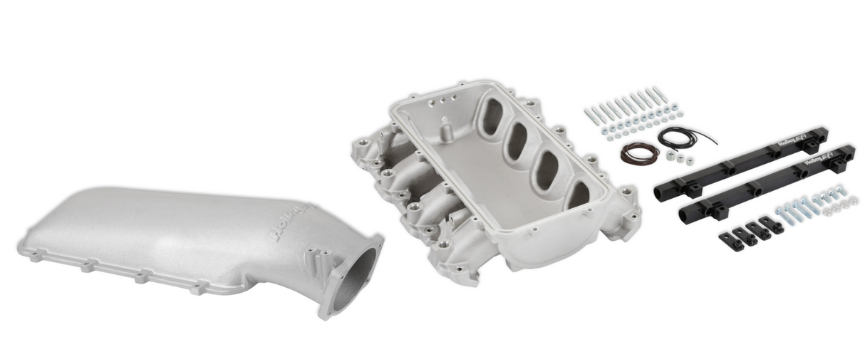 Holley® #300-718 GM GEN V LT1 Lo-Ram Satin Intake Manifold with Port Injection Fuel Rails