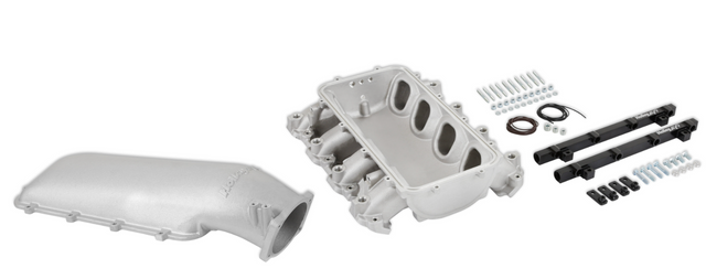 Holley® #300-718 GM GEN V LT1 Lo-Ram Satin Intake Manifold with Port Injection Fuel Rails