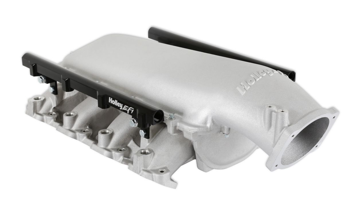 Holley® #300-718 GM GEN V LT1 Lo-Ram Satin Intake Manifold with Port Injection Fuel Rails